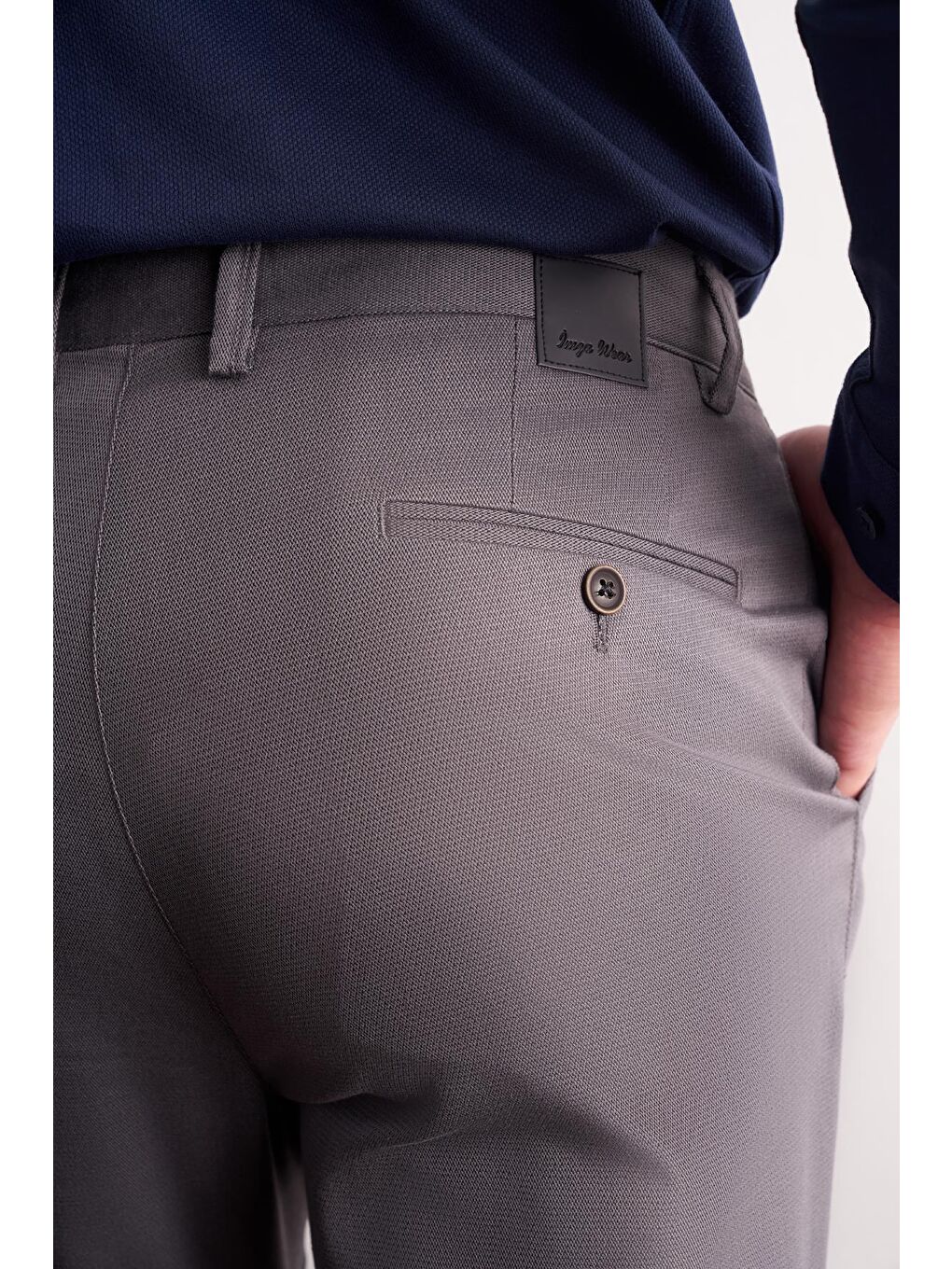 Antrasit Yan Cep Düz Paça Pamuklu Comfort Fit Chino Casual Pantolon 1003255166-4