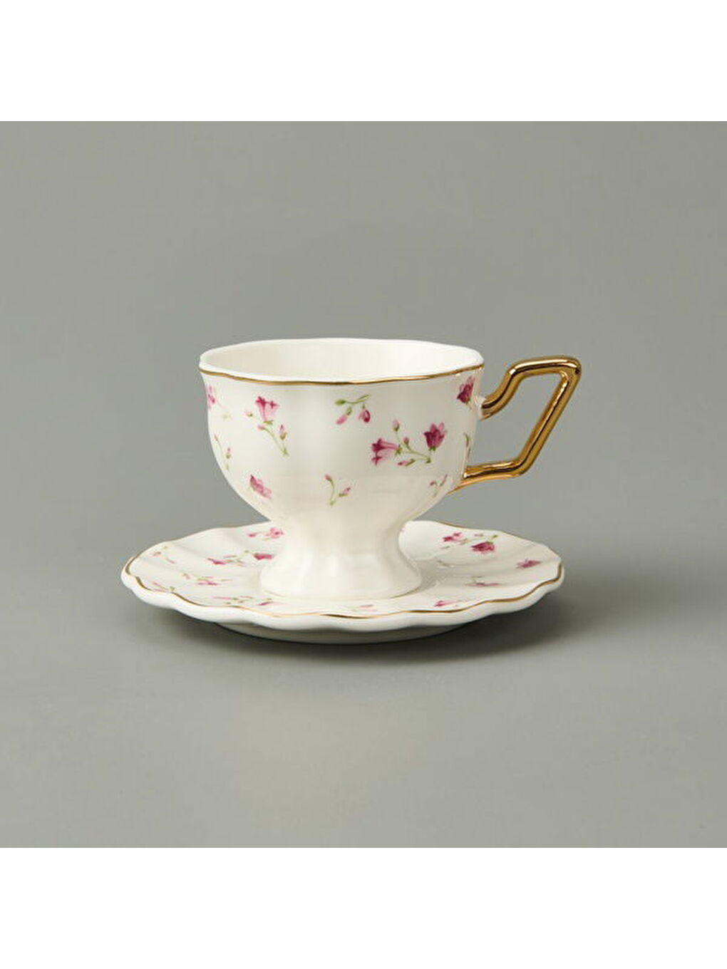 Kitchen 4 Parça Flower Fincan Seti - Beyaz-1