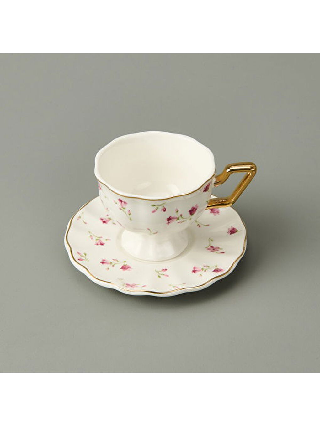 Kitchen 4 Parça Flower Fincan Seti - Beyaz-2