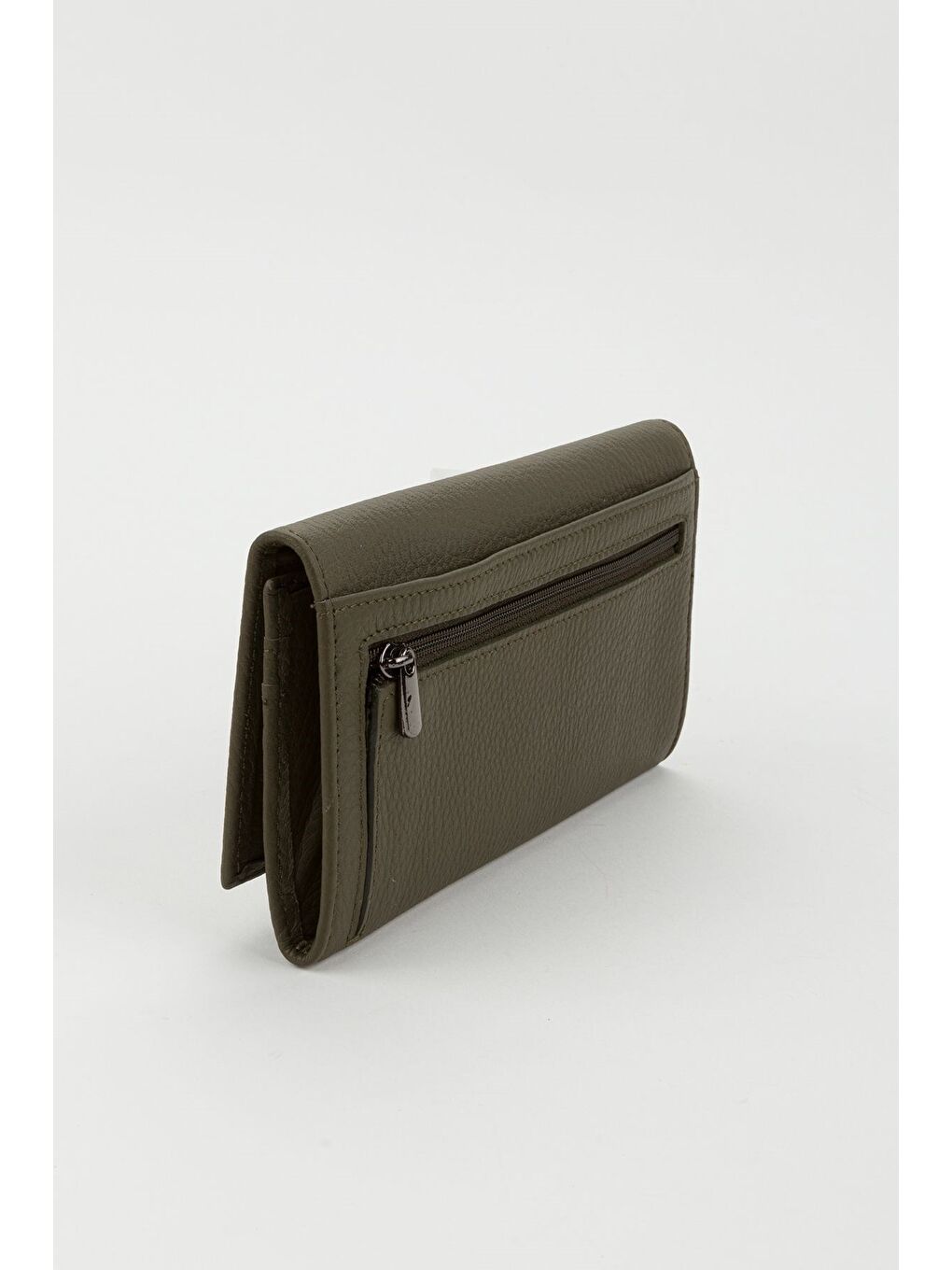 Yeşil Kutulu Hakiki Deri Buz Mavi Büyük Boy Kadın El Portföyü Kartlık Cüzdan-5