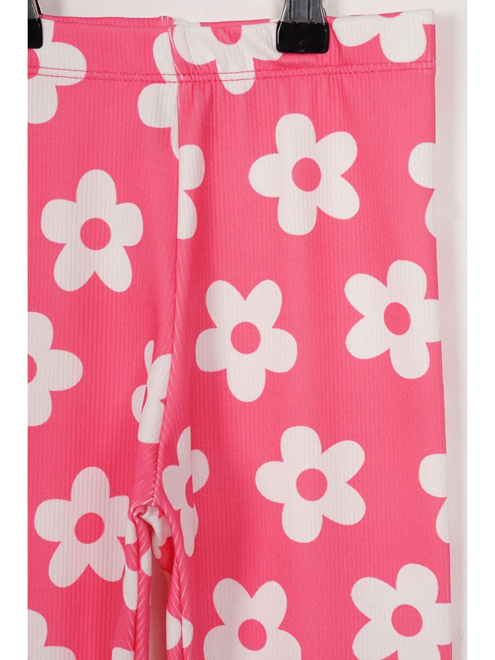 Çiçek Baskılı Fuşya Renk Kız Çocuk Tayt-2