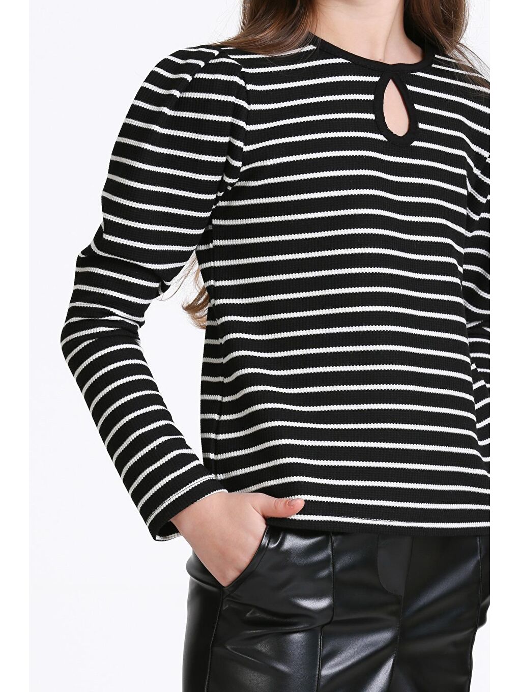 Kız Çocuk Siyah Çizgili 5-9 Yaş Takım - 23314-5-2