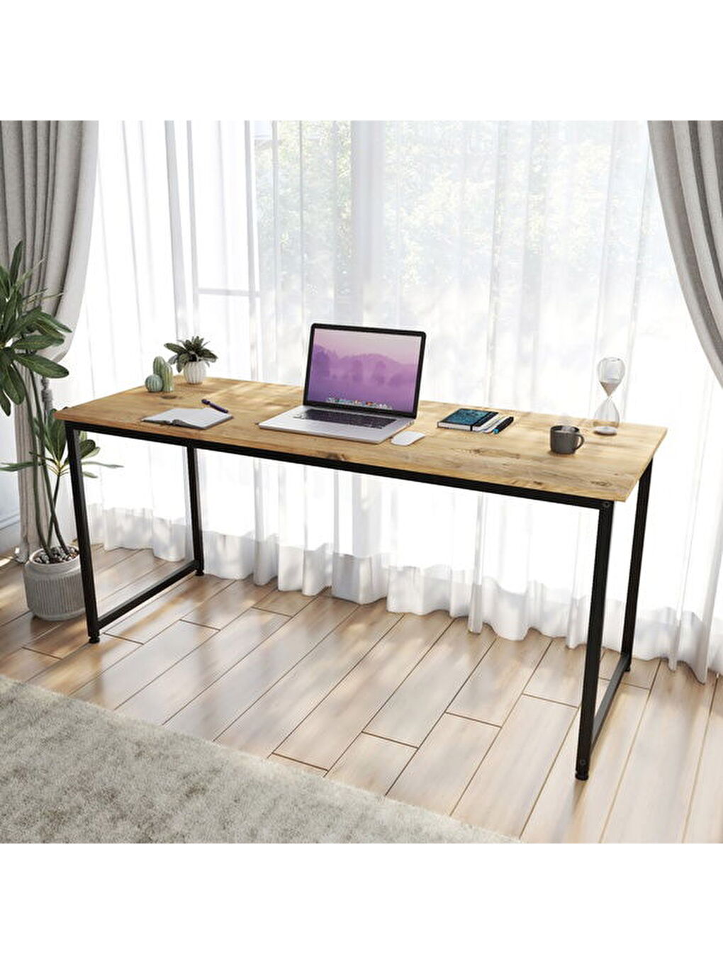 Kahverengi Çalışma Masası - Atlantik Çam - 160 cm-1