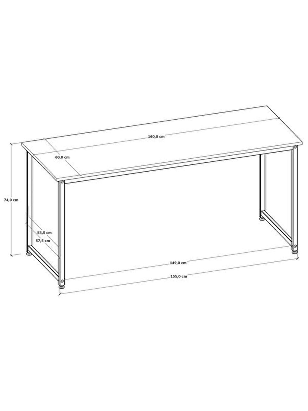 Kahverengi Çalışma Masası - Atlantik Çam - 160 cm-11