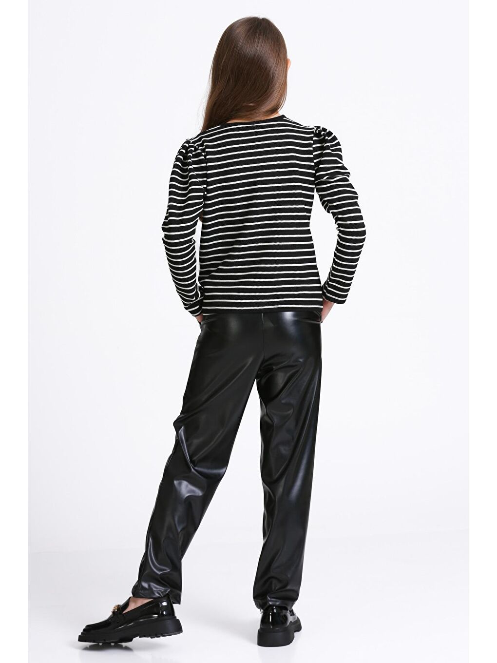 Kız Çocuk Siyah Çizgili 5-9 Yaş Takım - 23314-5-3