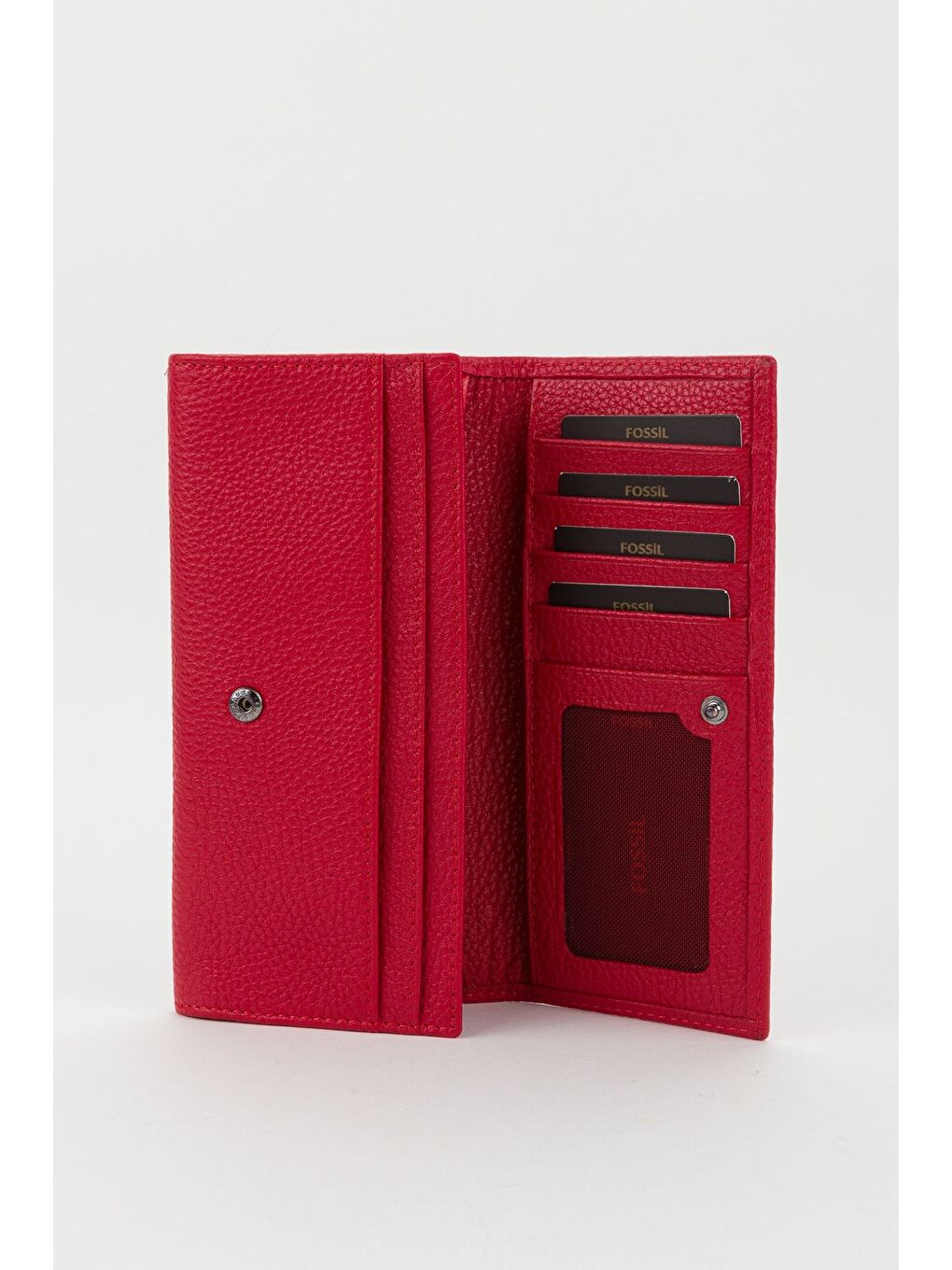 Kırmızı Kutulu Hakiki Deri Buz Mavi Büyük Boy Kadın El Portföyü Kartlık Cüzdan-1