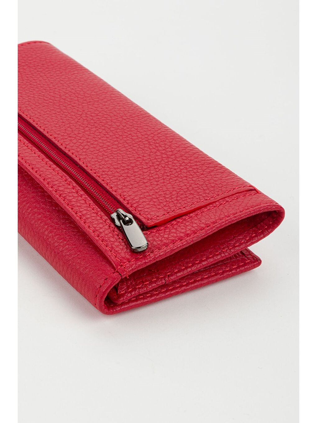 Kırmızı Kutulu Hakiki Deri Buz Mavi Büyük Boy Kadın El Portföyü Kartlık Cüzdan-5