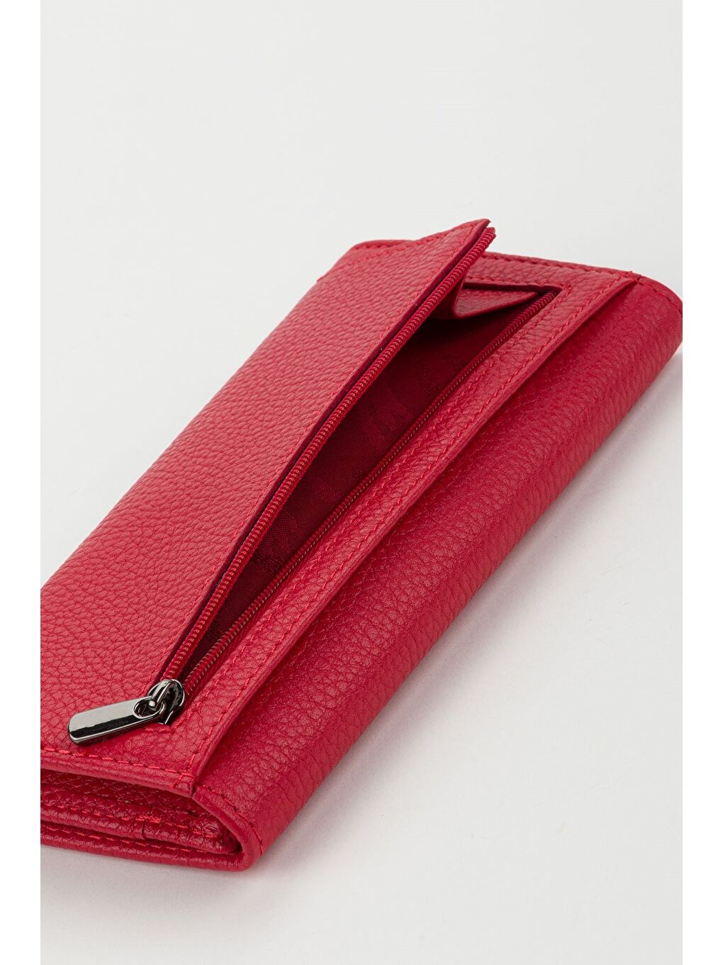 Kırmızı Kutulu Hakiki Deri Buz Mavi Büyük Boy Kadın El Portföyü Kartlık Cüzdan-6