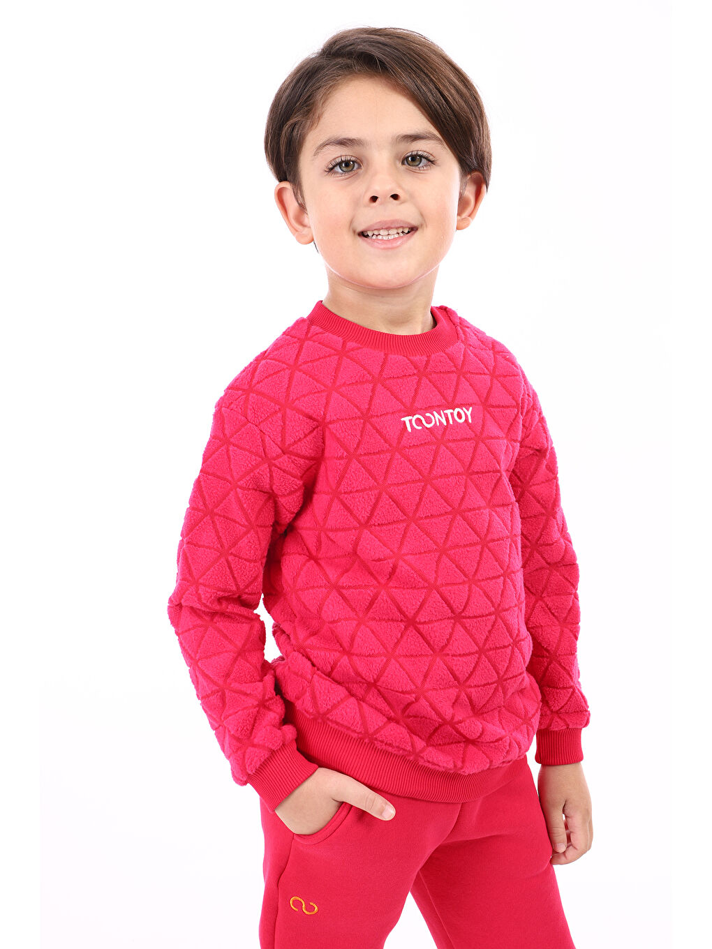 Toontoykids Fuşya Unisex Çocuk Nakışlı Sweatshirt