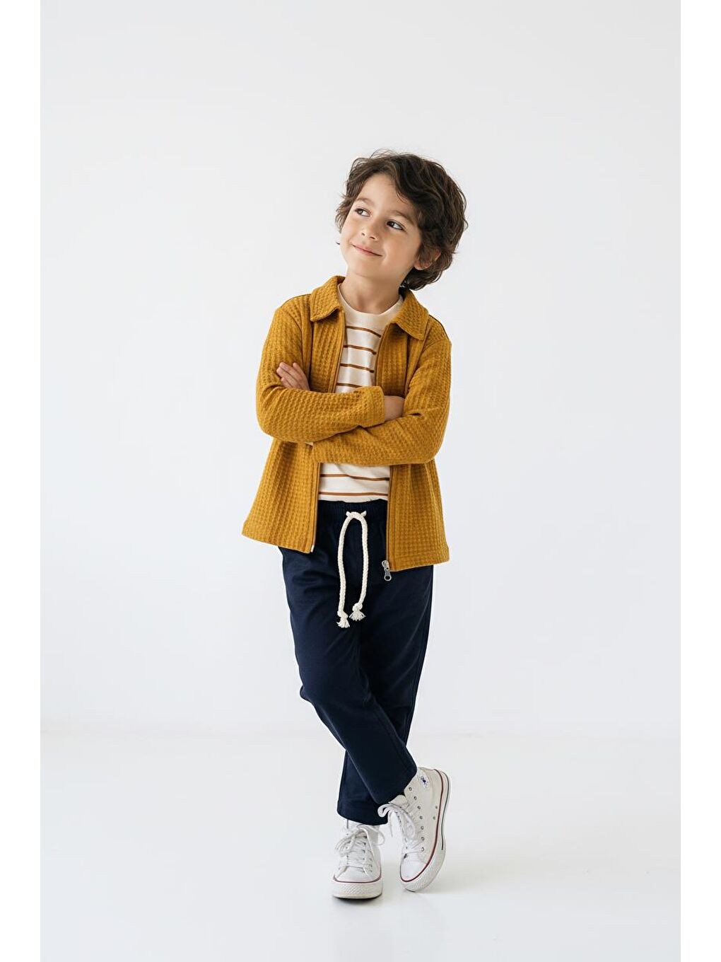 Sarı Hırkalı Pantolon Tişört 3lü Takım-4