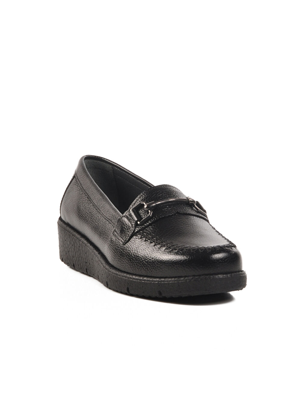 Siyah Hakiki Deri Kadın Casual Ayakkabı BB095 Z-2