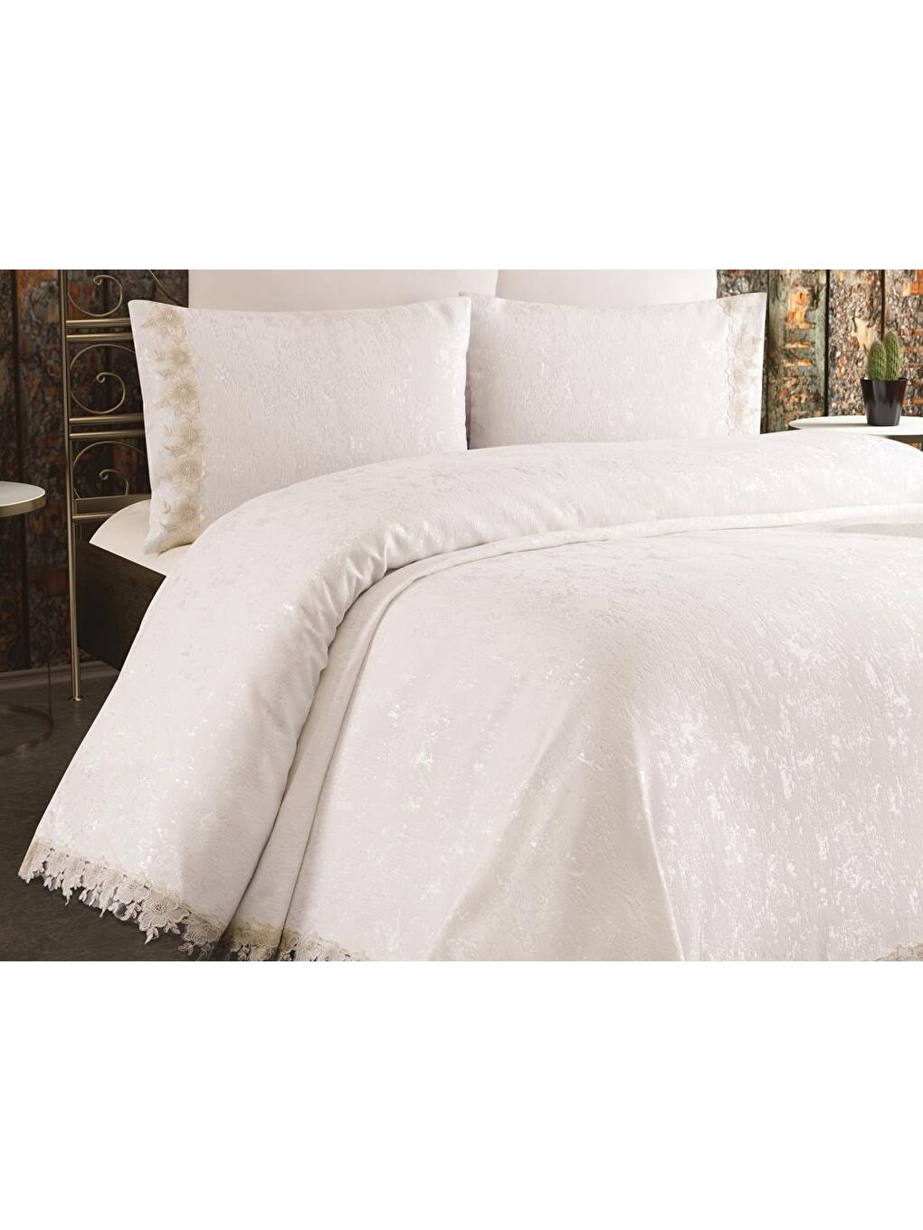 Kahverengi Rüya Yatak Örtüsü Krem Cappucino-1