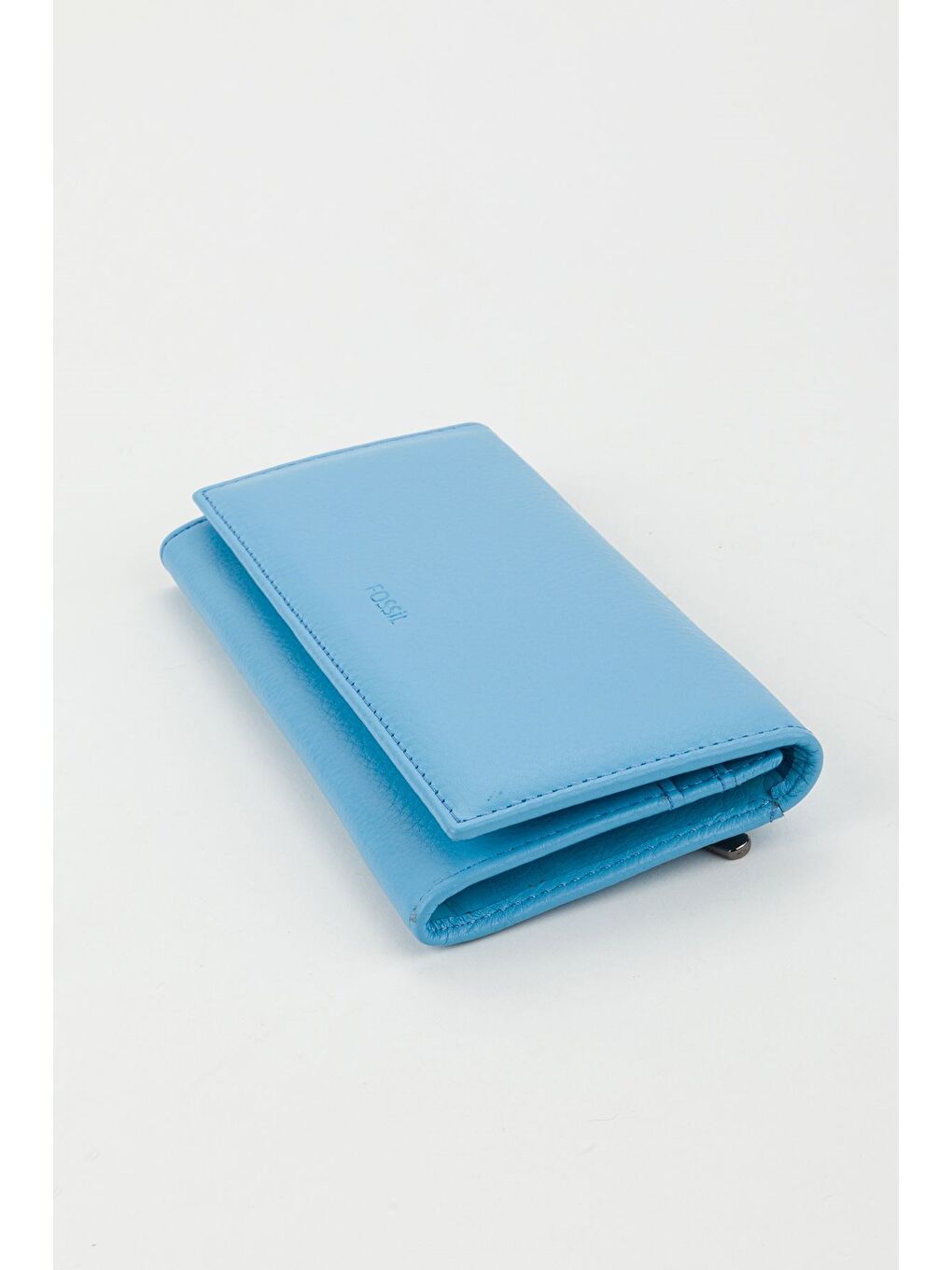 Kutulu Hakiki Deri Buz Mavi Büyük Boy Kadın El Portföyü Kartlık Cüzdan-3