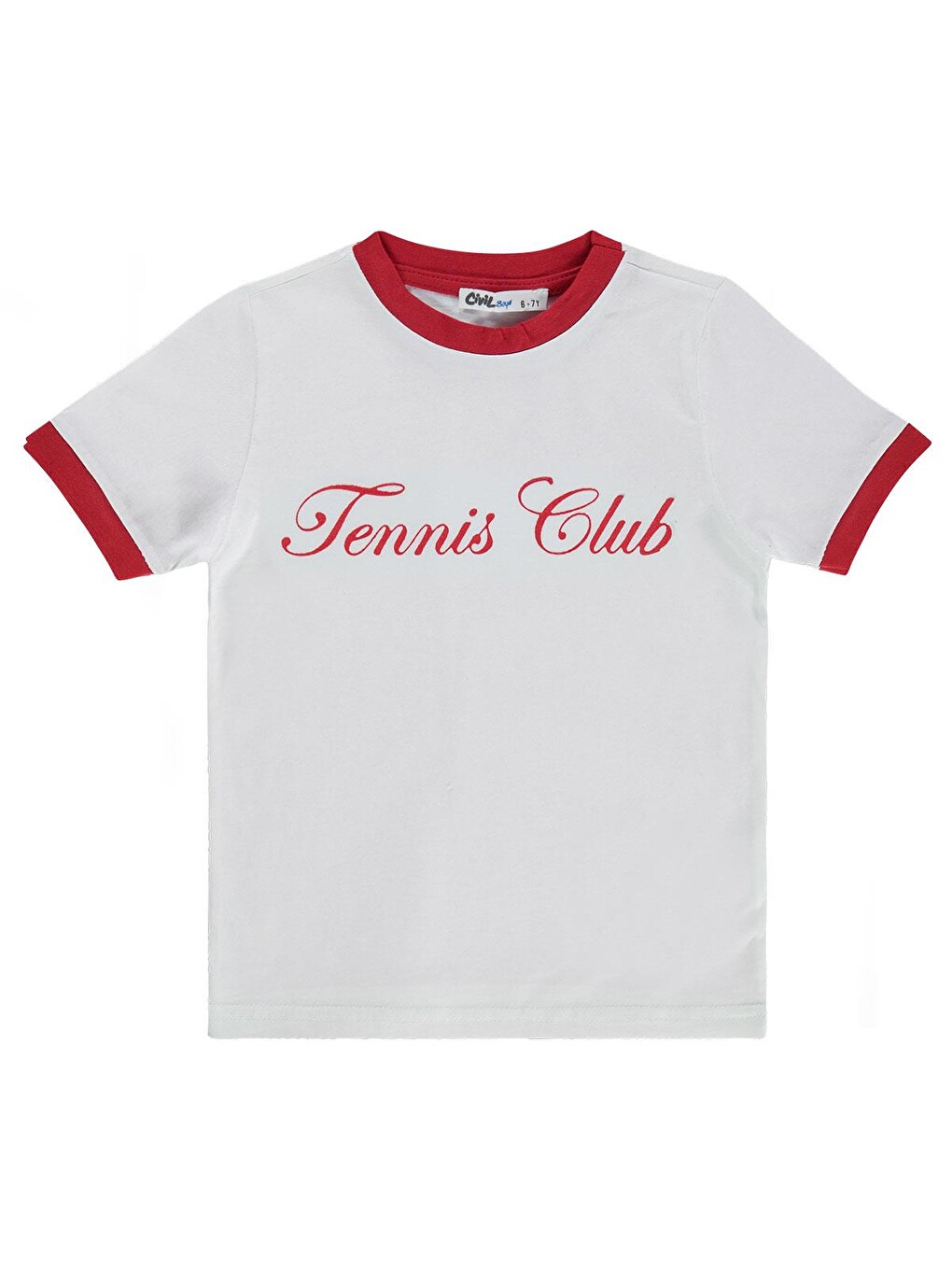 Boys Tennis Club Baskılı 10-13 Yaş Tişört - Kırmızı