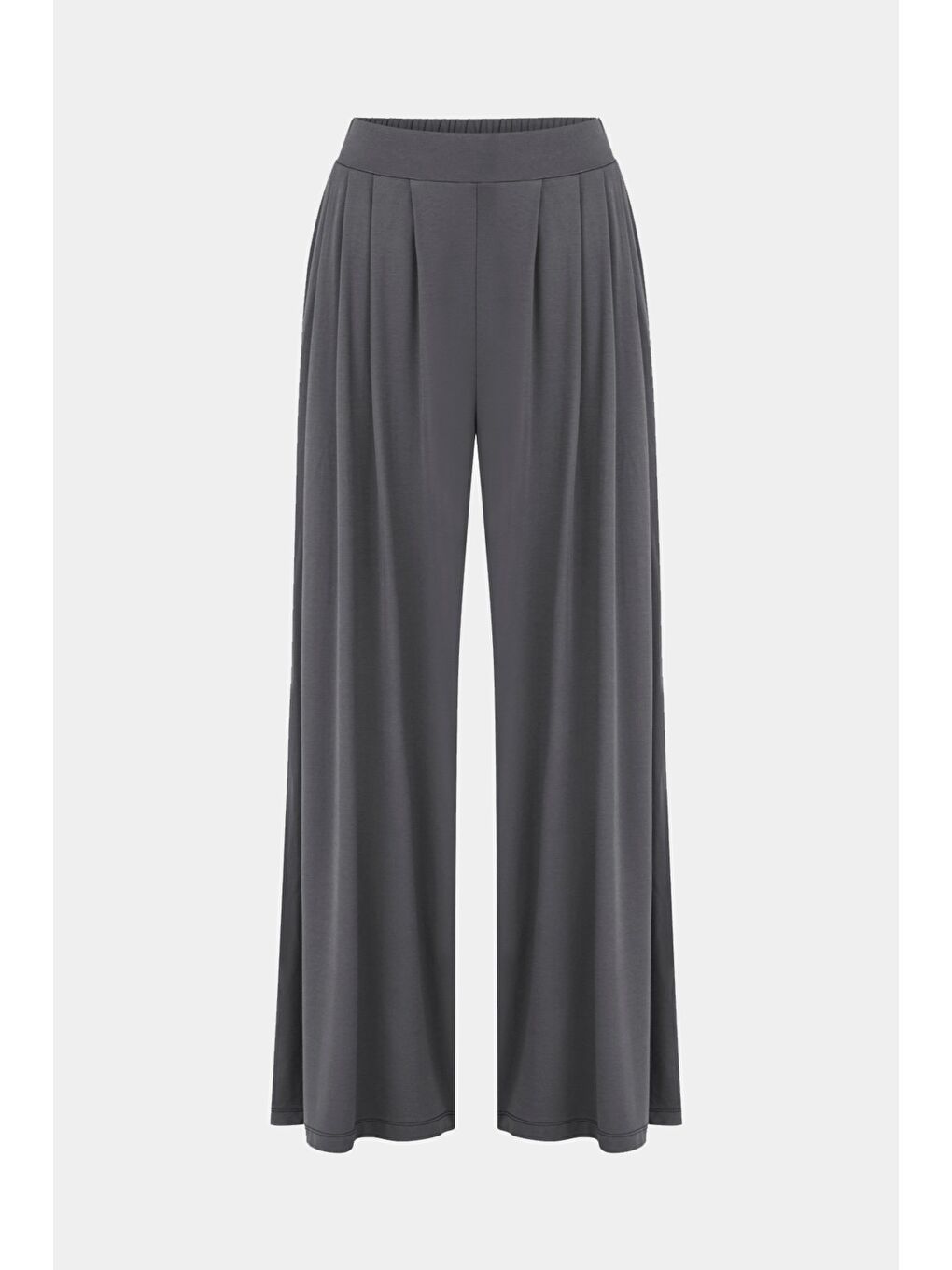 June Antrasit Kadın Wide Leg/Geniş Paça Beli Lastikli Dökümlü Pantolon