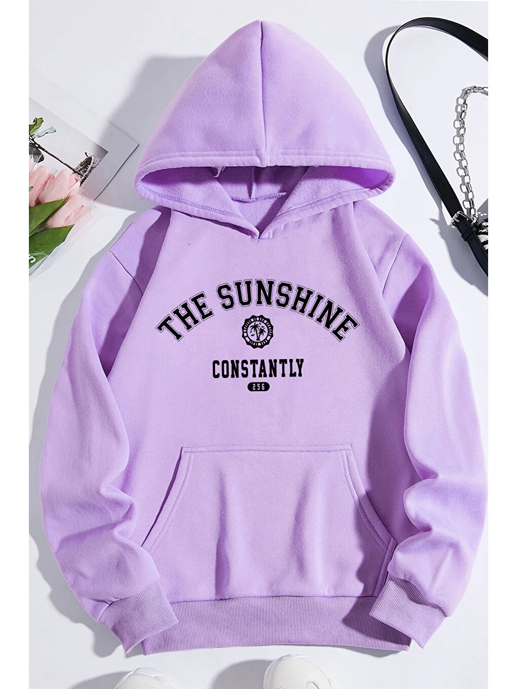 uyguntarz Lila The Sunshine Baskılı Oversize Sweatshirt