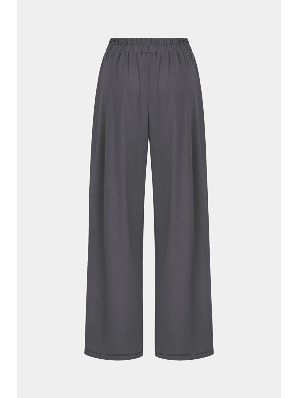June Antrasit Kadın Wide Leg/Geniş Paça Beli Lastikli Dökümlü Pantolon - 1
