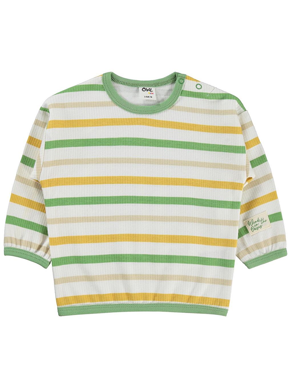 Baby Çizgili 3-18 Ay Sweatshirt - Ekru