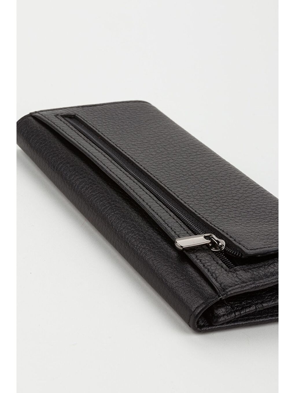 Siyah Kutulu Hakiki Deri Buz Mavi Büyük Boy Kadın El Portföyü Kartlık Cüzdan-5