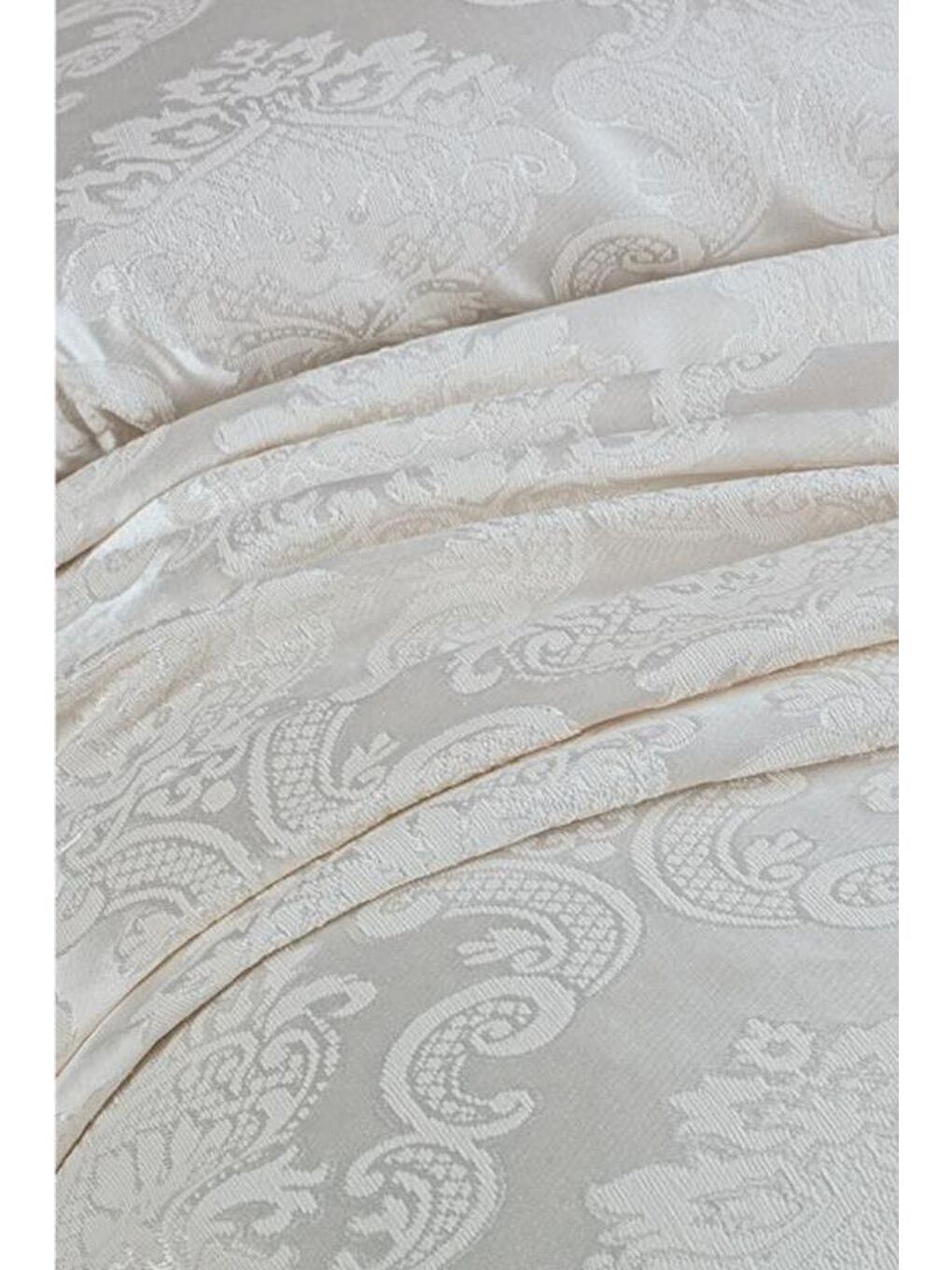 Karışık Crown Yatak Örtüsü Krem-1