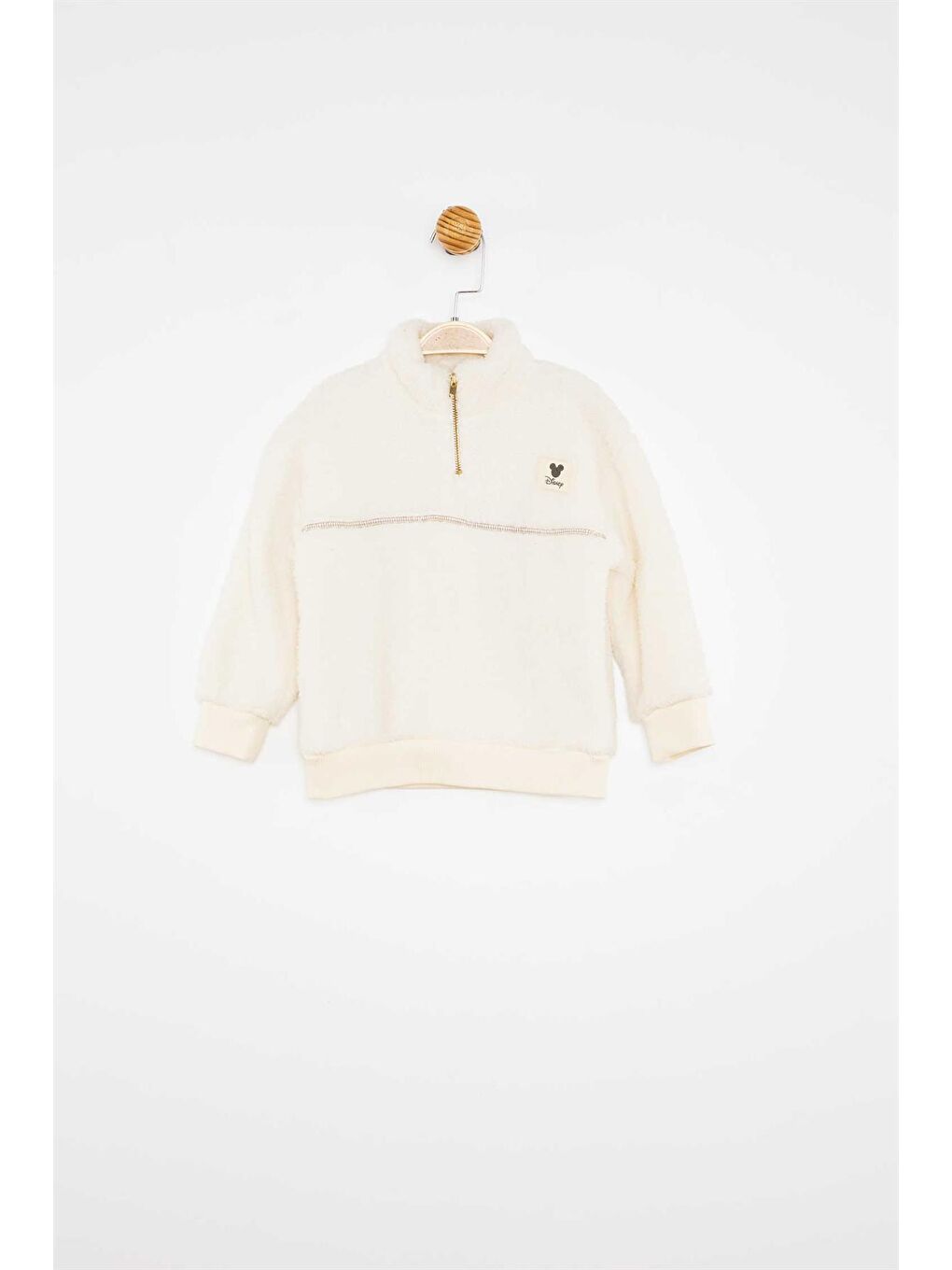 Ekru Mickey Mouse Lisanslı Erkek Bebek Sweatshirt 21150