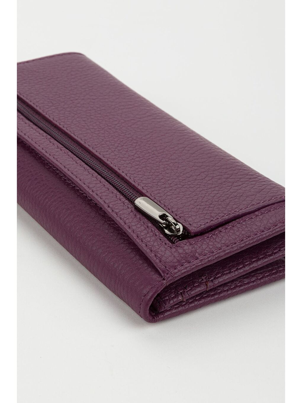 Mürdüm Kutulu Hakiki Deri Buz Mavi Büyük Boy Kadın El Portföyü Kartlık Cüzdan-5