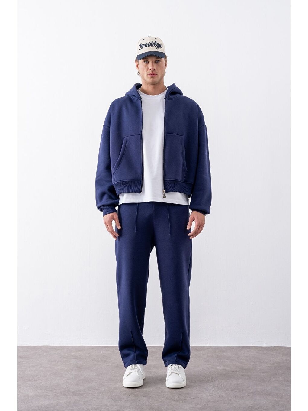 Erkek Baggy Chill Lacivert Eşofman Altı