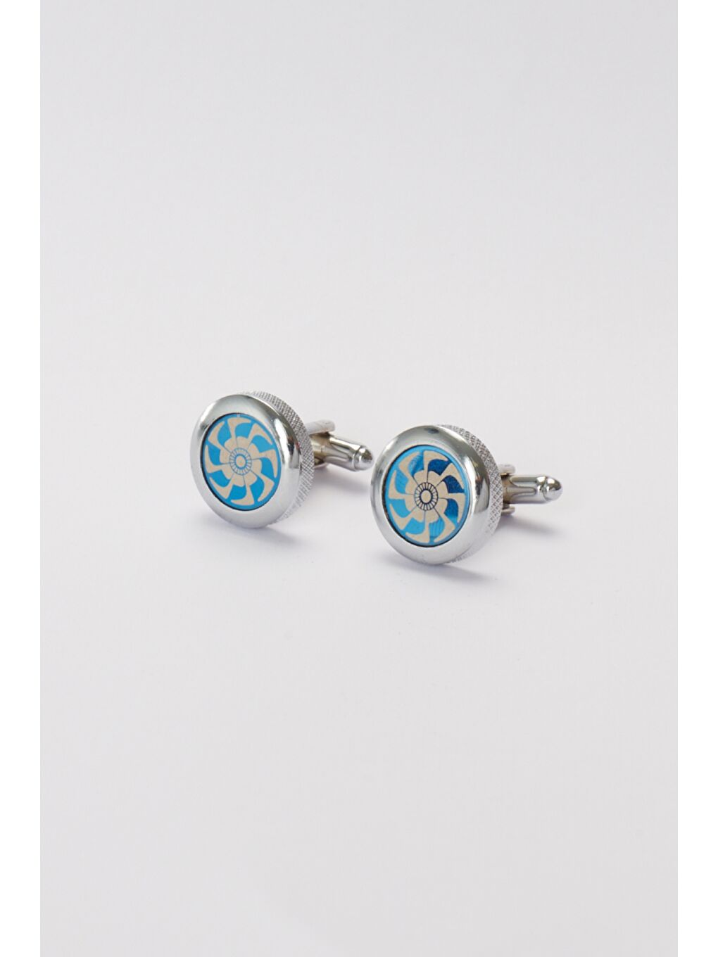 Erkek Lacivert-Gri Siyah Kol Düğmesi-1