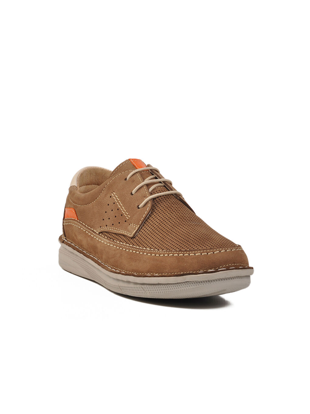 Ekru Kum Nubuk Hakiki Deri Erkek Casual Ayakkabı 2627 M-2