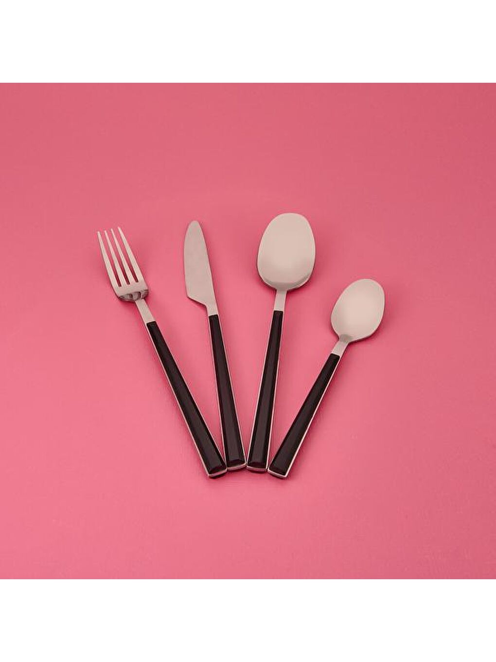 Shadow 24 Parça Çatal Kaşık Bıçak Takımı - Siyah / Gri-2