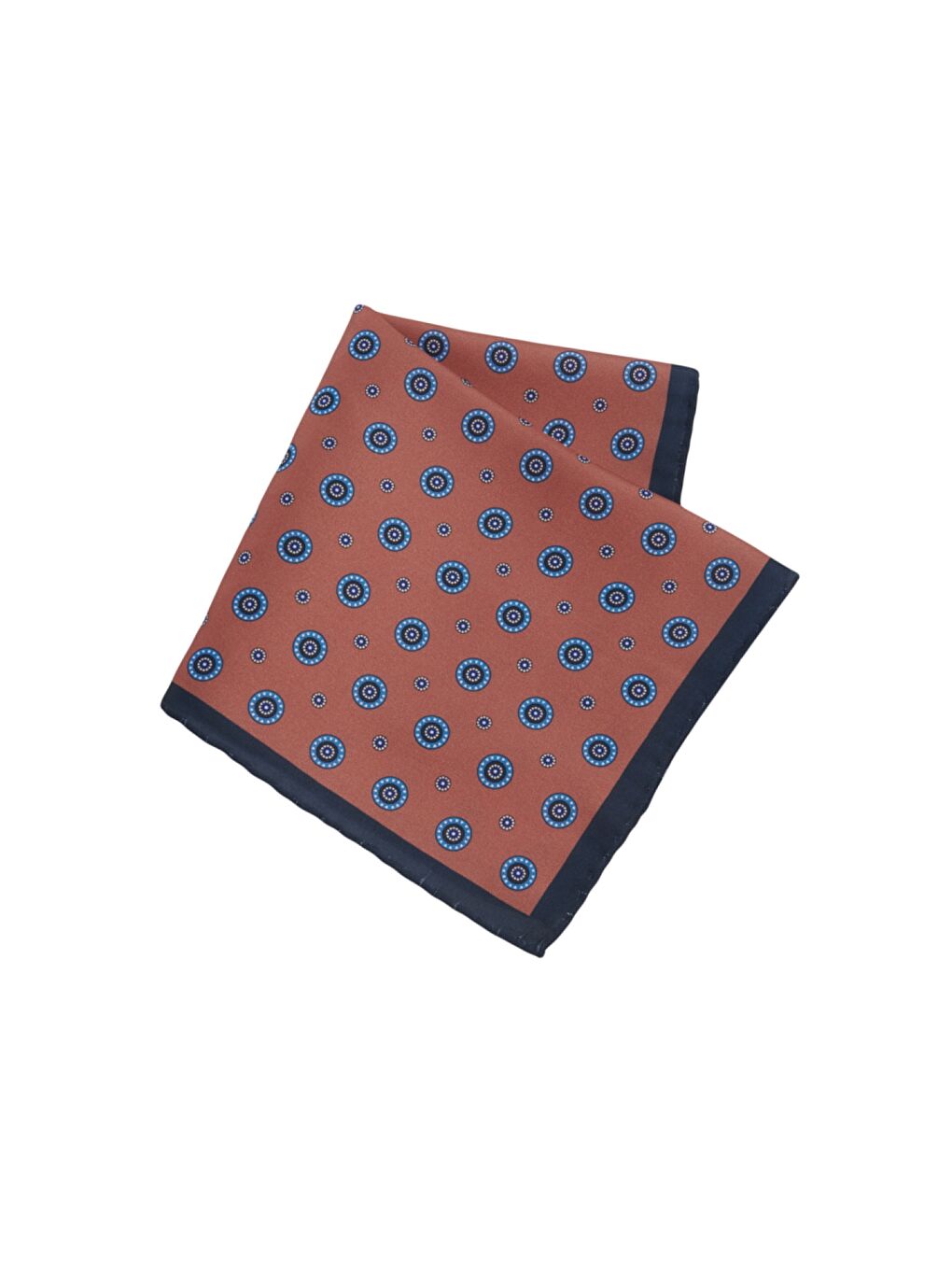 Erkek Kahverengi-Lacivert Desenli Lacivert-Kahve Klasik Mendil-1