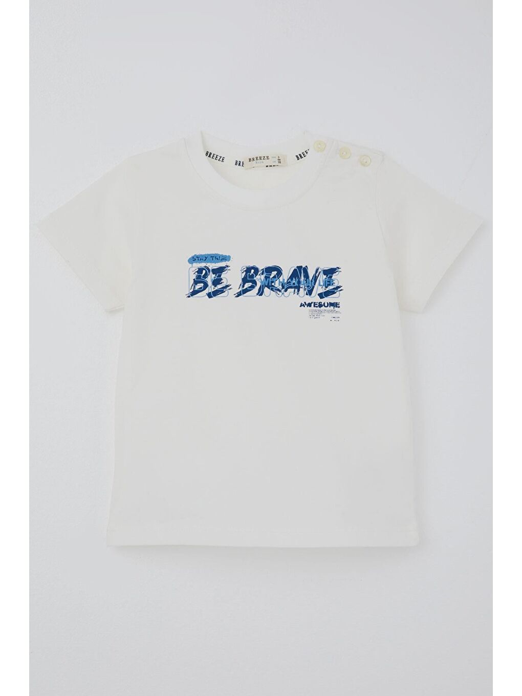 Erkek Çocuk Tişört Grafiti Baskılı Ekru (2-6 Yaş)