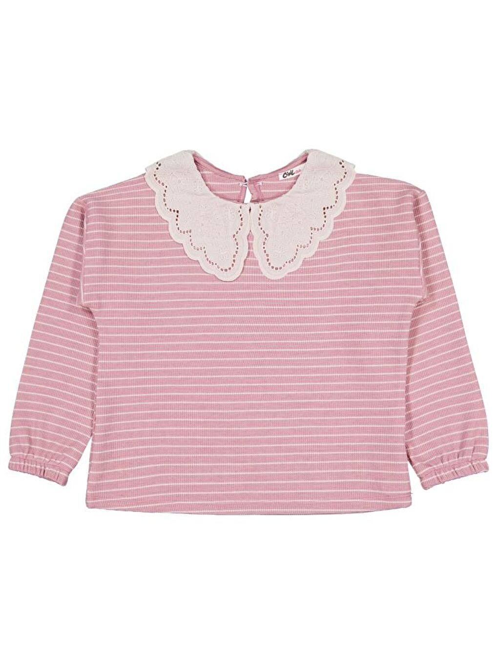 Girls Çizgili 6-9 Yaş Sweatshirt - Pembe 7-8 Yaş