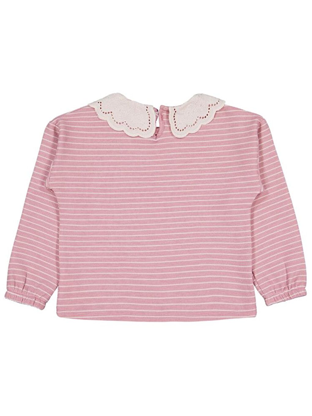 Girls Çizgili 6-9 Yaş Sweatshirt - Pembe 7-8 Yaş-1
