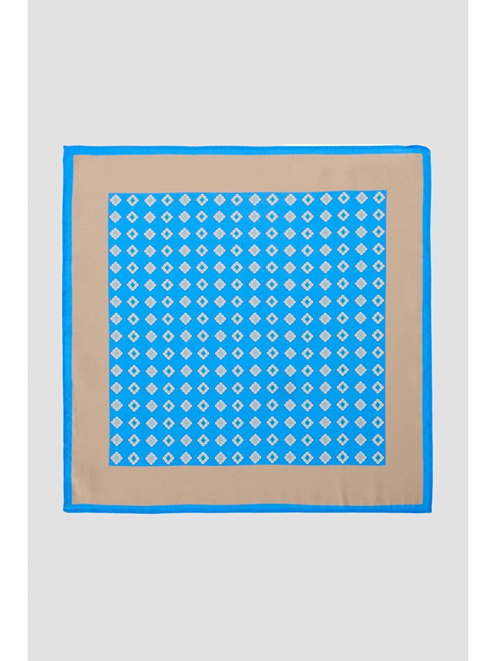 Erkek Mavi-Bej Desenli Mavi Bej Klasik Mendil