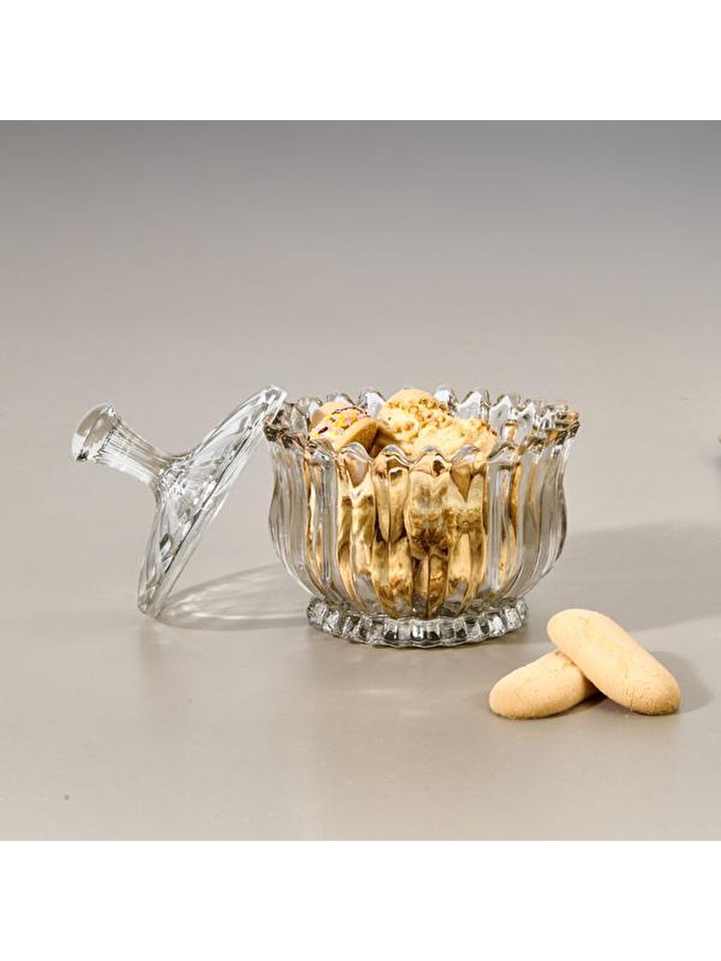 Renksiz Brasilia Cam Kurabiyelik - Şeffaf - 17 cm-1