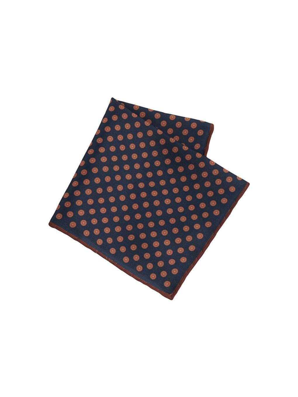 Erkek Lacivert-Kahverengi Desenli Lacivert-Kahve Klasik Mendil-1