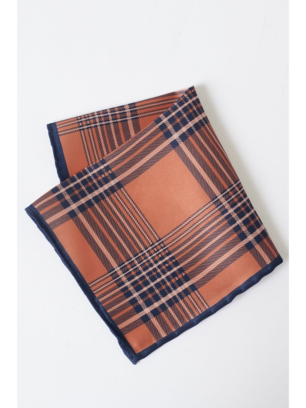 Erkek Kahverengi-Lacivert Desenli Kahve-Lacivert Klasik Mendil
