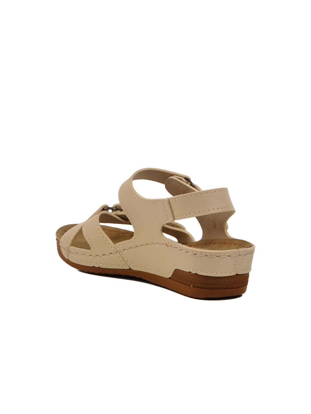 Bej Cırtlı Hafif Kadın Sandalet 02-380 Z-3