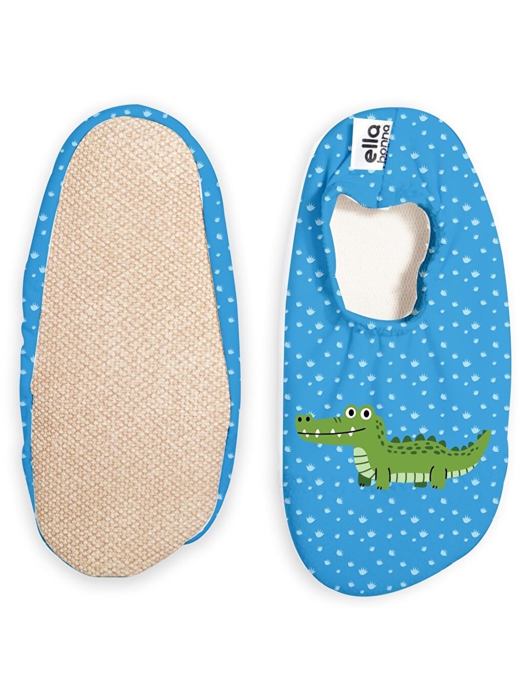 Mavi Kaydırmaz Taban, Unisex Bebek, Çocuk Deniz Ayakkabısı, Havuz Patiği, Dinozor