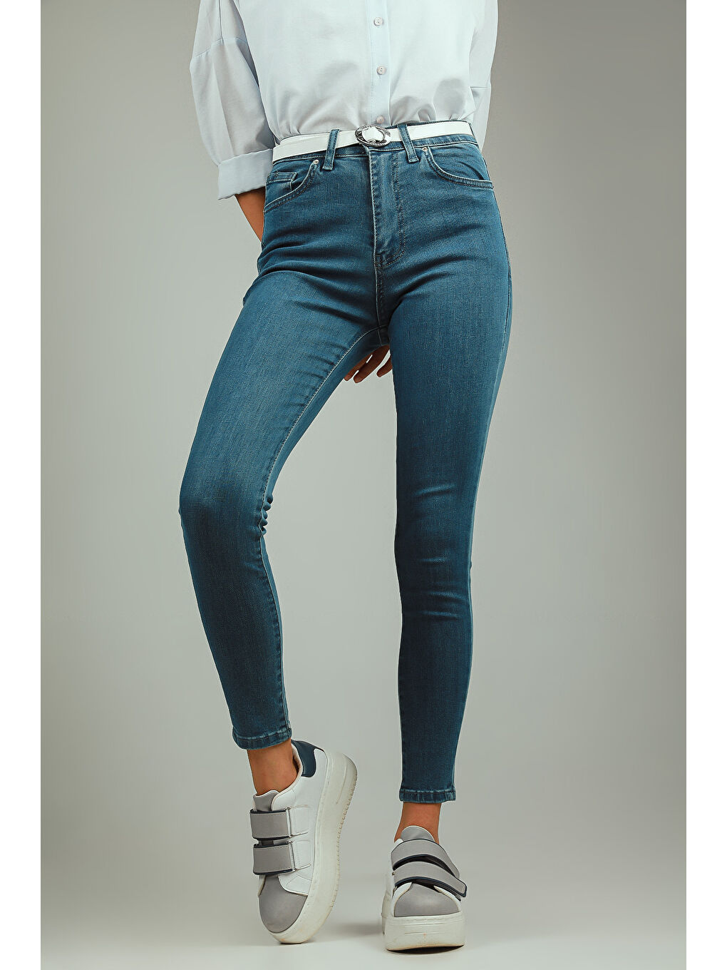 GÜLSELİ Mavi Kadın Yüksek Bel Elastanlı Jeans Pantolon - 1