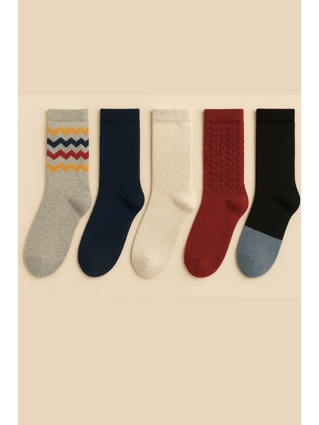 Kadın Sürpriz 5'Li Soket Çorap Seti – Karışık Renk & Desen-2