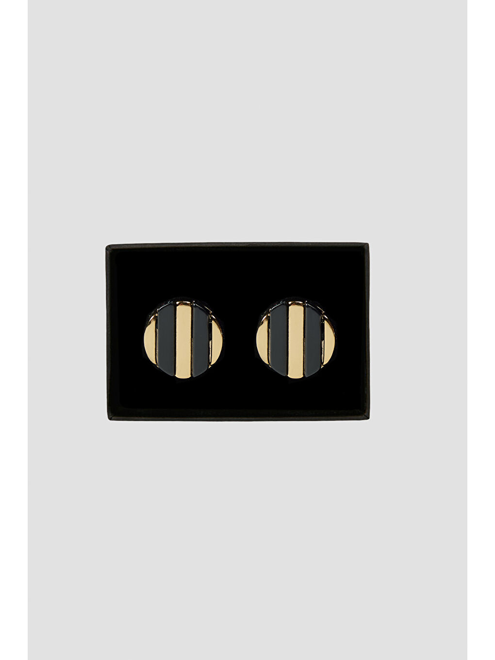 Erkek Sarı-Siyah Metal Kol Düğmesi