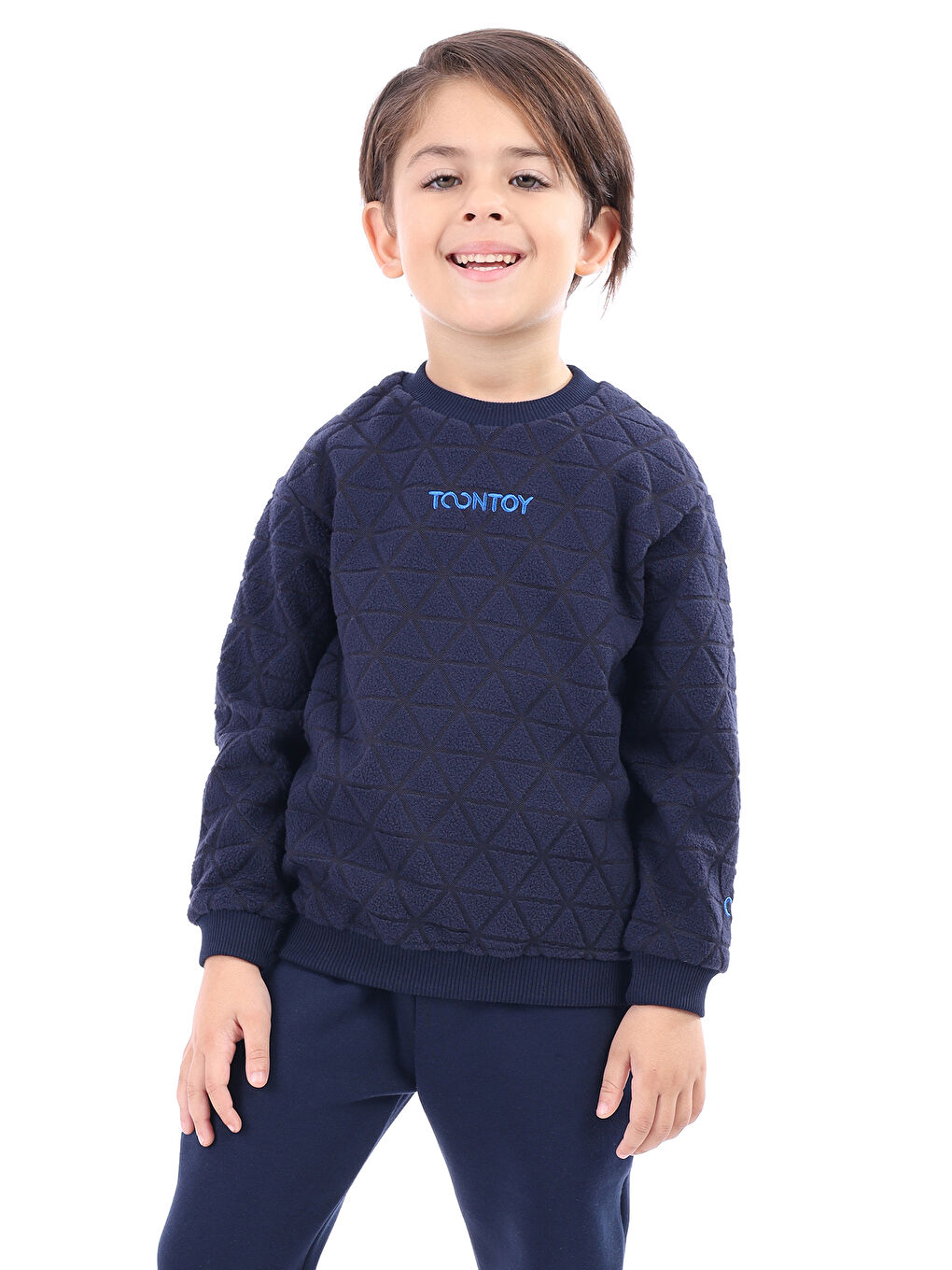 Toontoykids Lacivert Unisex Çocuk Nakışlı Sweatshirt