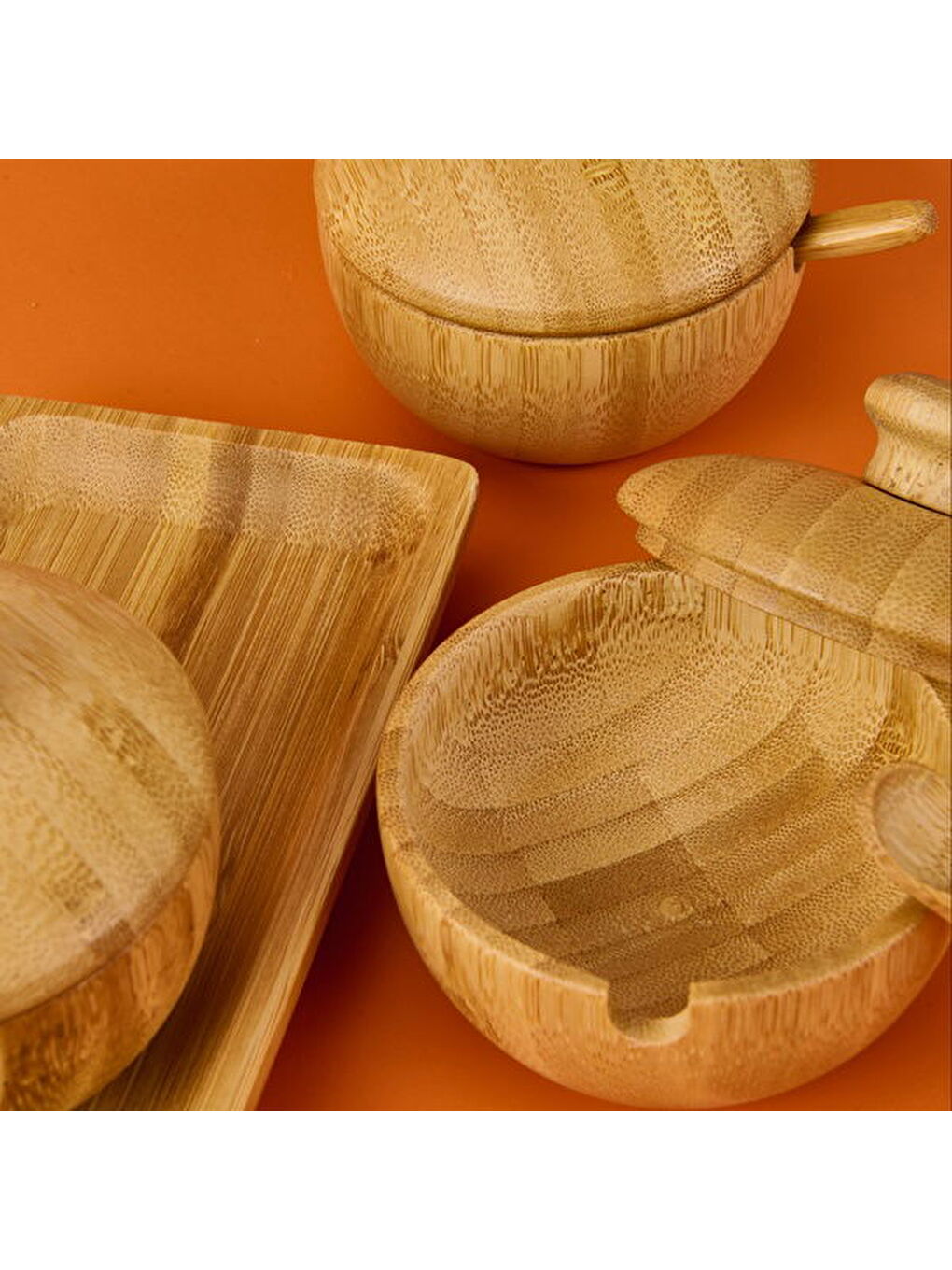Bambu Baharatlık Seti - Açık Kahverengi-1