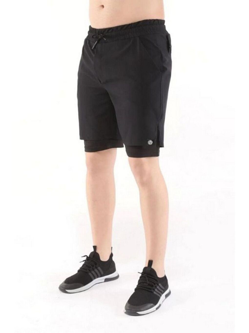 Siyah Kısa Taytlı Erkek Sporcu Şortu-2