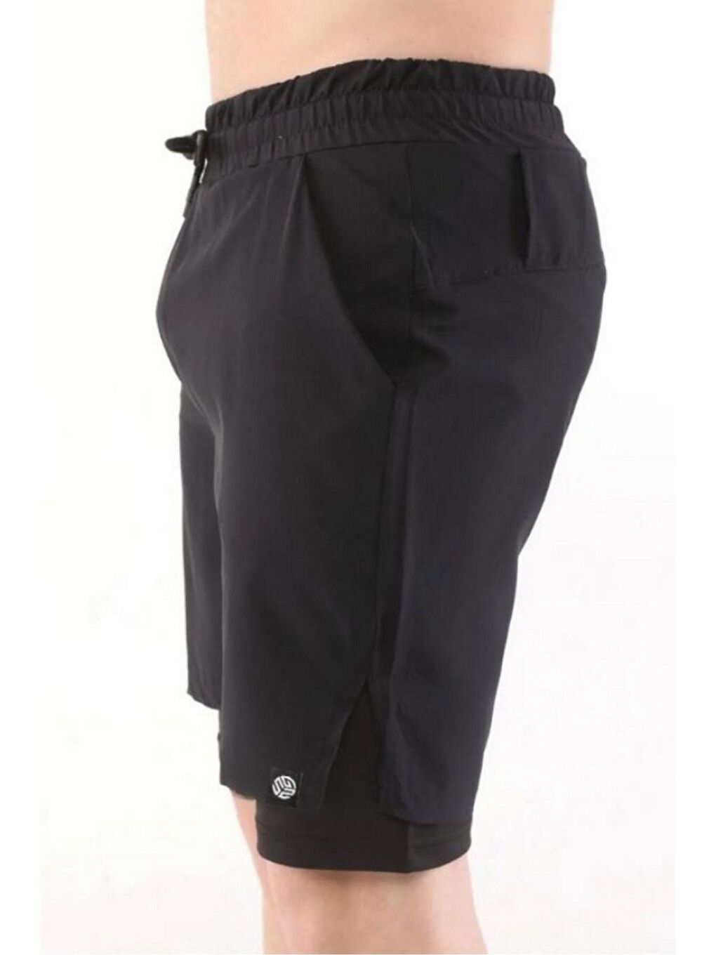 Siyah Kısa Taytlı Erkek Sporcu Şortu-4
