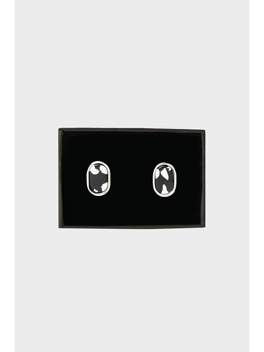 Erkek Siyah-Gri Metal Kol Düğmesi