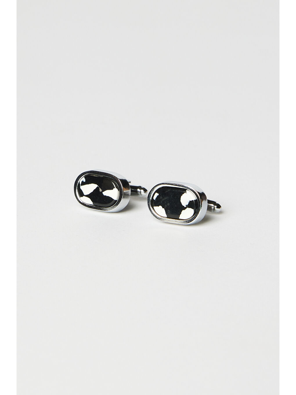 Erkek Siyah-Gri Metal Kol Düğmesi-1