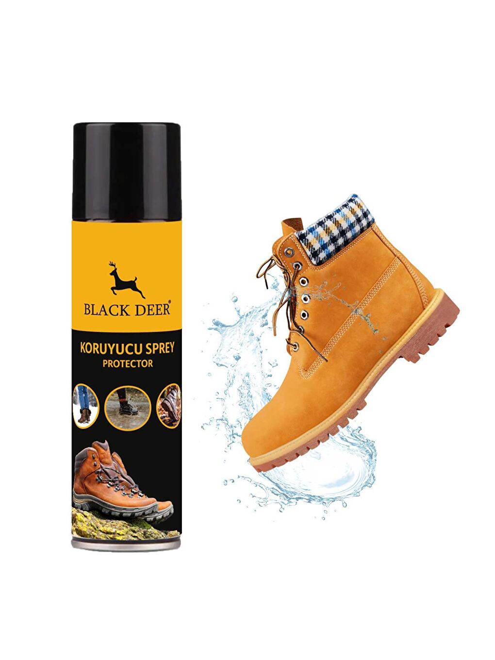 Black Deer Siyah Su ve Kir İtici Ayakkabı Bakım Spreyi Ayakkabı Koruyucu Sprey 250ml